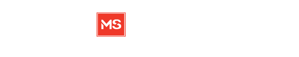 Logo with a red square containing white “MS” text. To the right, large white text reads “TOGETHER WE WILL,” and below “Queensland” in smaller white letters. The background is light grey.